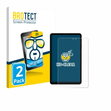 Face avant d’un emballage produit avec le logo de la marque BROTECT. À côté, l’appareil Alldocube iPlay 70 mini Pro est représ