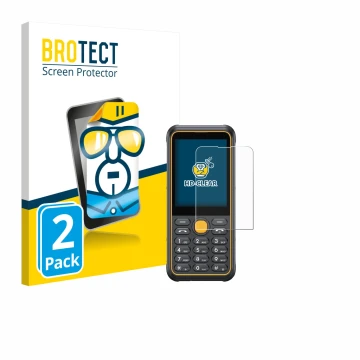 Face avant d’un emballage produit avec le logo de la marque BROTECT. À côté, l’appareil Ulefone Armor Mini 4 est représenté av