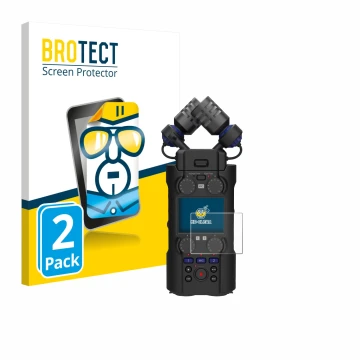 Face avant d’un emballage produit avec le logo de la marque BROTECT. À côté, l’appareil Zoom H5 Studio est représenté avec la 