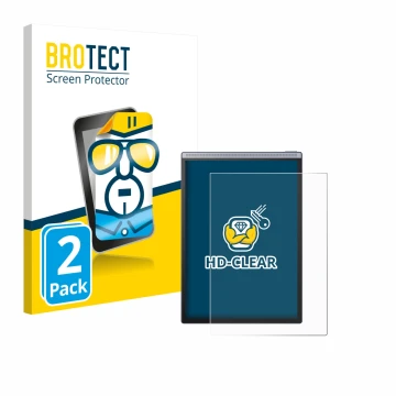 Face avant d’un emballage produit avec le logo de la marque BROTECT. À côté, l’appareil iflytek Ainote Air 2 est représenté av