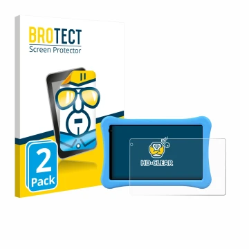 Face avant d’un emballage produit avec le logo de la marque BROTECT. À côté, l’appareil Awow funtab 1001 10.1