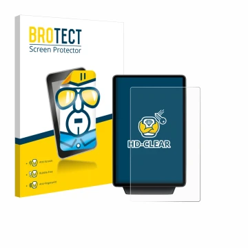 Face avant d’un emballage produit avec le logo de la marque BROTECT. À côté, l’appareil Ford Explorer Electric 2025 est représ