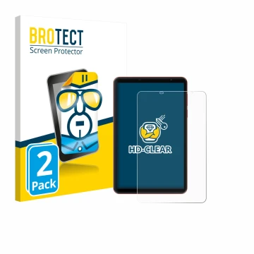 Face avant d’un emballage produit avec le logo de la marque BROTECT. À côté, l’appareil Blackview Zeno 1 8