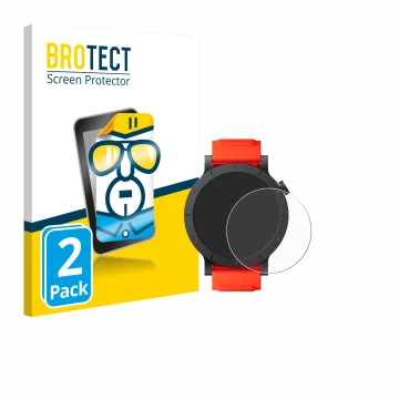 Face avant d’un emballage produit avec le logo de la marque BROTECT. À côté, l’appareil Nothing CMF Watch 3 Pro est représenté