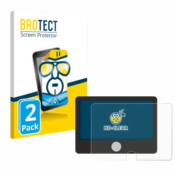 Face avant d’un emballage produit avec le logo de la marque BROTECT. À côté, l’appareil Dynavin D9-DCX Plus Flex - C est repré