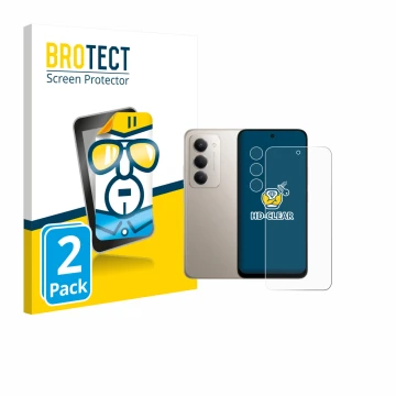Face avant d’un emballage produit avec le logo de la marque BROTECT. À côté, l’appareil Xiaomi Redmi 15 4G (Avant+Caméra) est 