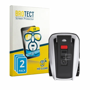 Face avant d’un emballage produit avec le logo de la marque BROTECT. À côté, l’appareil Ecovacs Goat O800 RTK est représenté a