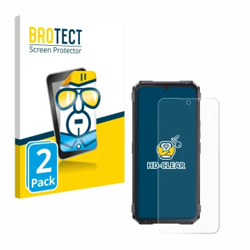Face avant d’un emballage produit avec le logo de la marque BROTECT. À côté, l’appareil Cubot King Kong 11 est représenté avec