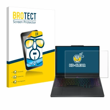 Face avant d’un emballage produit avec le logo de la marque BROTECT. À côté, l’appareil Lenovo Legion 5i Gen 10 15