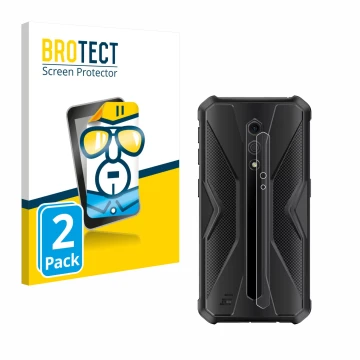 Face avant d’un emballage produit avec le logo de la marque BROTECT. À côté, l’appareil Ulefone Armor X12 Pro (Caméra UNIQUEME