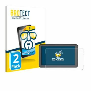 Face avant d’un emballage produit avec le logo de la marque BROTECT. À côté, l’appareil BOUWOIMA Motorrad Carplay B7 7