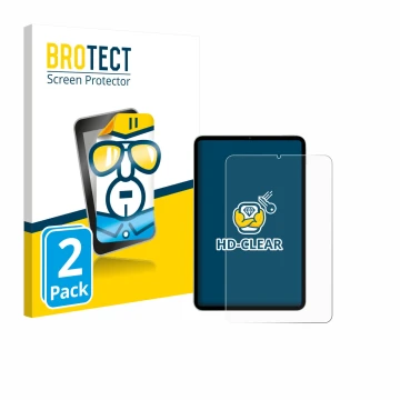 Face avant d’un emballage produit avec le logo de la marque BROTECT. À côté, l’appareil Xiaomi Pad Mini est représenté avec la