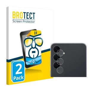 Face avant d’un emballage produit avec le logo de la marque BROTECT. À côté, l’appareil Samsung Galaxy S25 FE Enterprise Editi