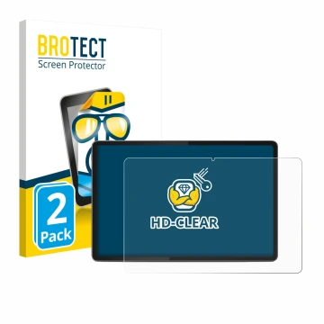 Face avant d’un emballage produit avec le logo de la marque BROTECT. À côté, l’appareil Lenovo Yoga Tab 11.1