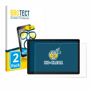 Face avant d’un emballage produit avec le logo de la marque BROTECT. À côté, l’appareil Yicty MB1001 10.1
