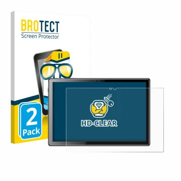 Face avant d’un emballage produit avec le logo de la marque BROTECT. À côté, l’appareil Tibuta A10 10.1