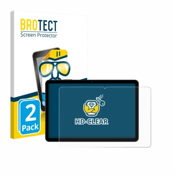 Face avant d’un emballage produit avec le logo de la marque BROTECT. À côté, l’appareil Tabwee T80 10.1