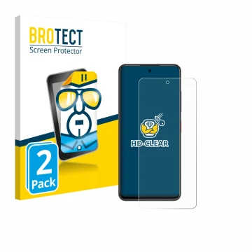 Face avant d’un emballage produit avec le logo de la marque BROTECT. À côté, l’appareil Nubia Focus est représenté avec la pro