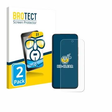 Face avant d’un emballage produit avec le logo de la marque BROTECT. À côté, l’appareil Xiaomi 17 est représenté avec la prote