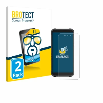 Face avant d’un emballage produit avec le logo de la marque BROTECT. À côté, l’appareil Ulefone RugKing est représenté avec la