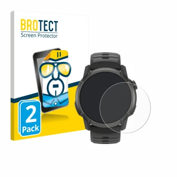 Face avant d’un emballage produit avec le logo de la marque BROTECT. À côté, l’appareil Coros Apex 4 (42 mm) est représenté av