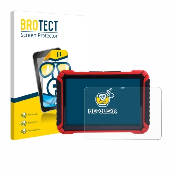 Face avant d’un emballage produit avec le logo de la marque BROTECT. À côté, l’appareil Launch X-431 Pad IX est représenté ave