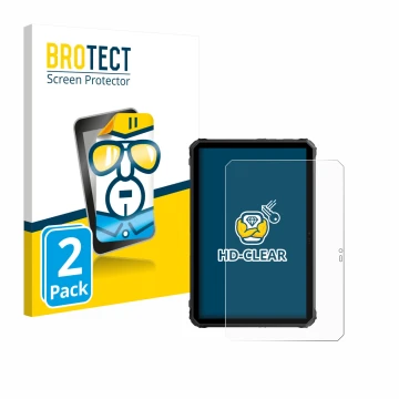 Face avant d’un emballage produit avec le logo de la marque BROTECT. À côté, l’appareil Blackview Active 7 est représenté avec