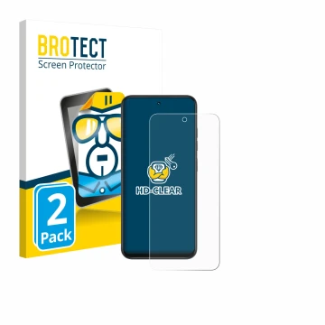 Face avant d’un emballage produit avec le logo de la marque BROTECT. À côté, l’appareil Infinix Smart 10 est représenté avec l