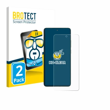 Face avant d’un emballage produit avec le logo de la marque BROTECT. À côté, l’appareil Motorola Edge 70 est représenté avec l