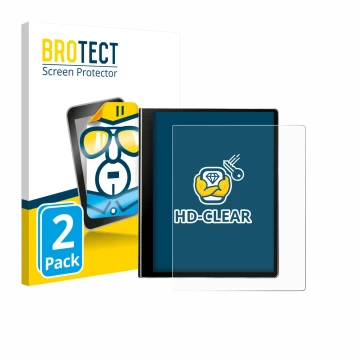 Face avant d’un emballage produit avec le logo de la marque BROTECT. À côté, l’appareil eazeye Paper 2.0 est représenté avec l