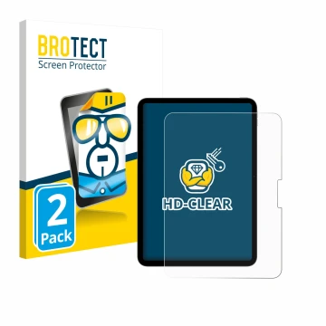 Face avant d’un emballage produit avec le logo de la marque BROTECT. À côté, l’appareil Apple iPad Pro 11