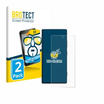 Face avant d’un emballage produit avec le logo de la marque BROTECT. À côté, l’appareil ZTE Nubia Z80 Ultra est représenté ave