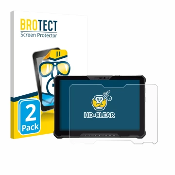Face avant d’un emballage produit avec le logo de la marque BROTECT. À côté, l’appareil Dell Pro Rugged 12 RA02260 est représe
