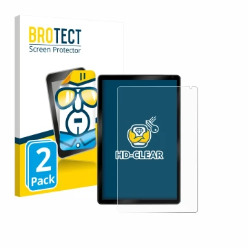 Face avant d’un emballage produit avec le logo de la marque BROTECT. À côté, l’appareil Yicty C108 10.1