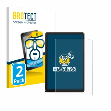 Face avant d’un emballage produit avec le logo de la marque BROTECT. À côté, l’appareil Whitedeer WHEC107BK 10.1