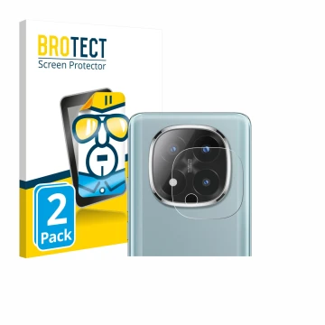 Face avant d’un emballage produit avec le logo de la marque BROTECT. À côté, l’appareil Xiaomi Redmi Note 14 Pro Plus 5G (Camé