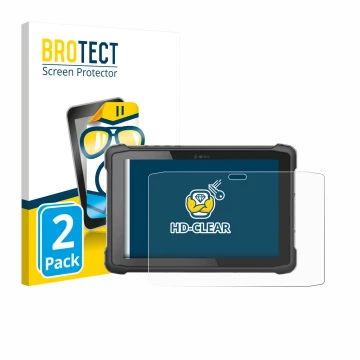 Face avant d’un emballage produit avec le logo de la marque BROTECT. À côté, l’appareil Hematec SolidTab G99 10