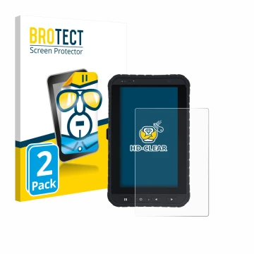 Face avant d’un emballage produit avec le logo de la marque BROTECT. À côté, l’appareil Winmate M700DQ8 est représenté avec la