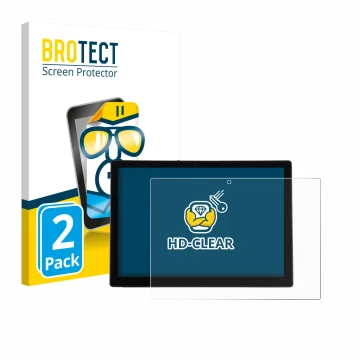 Face avant d’un emballage produit avec le logo de la marque BROTECT. À côté, l’appareil Wortmann Terra Pad 1200V2 12.3