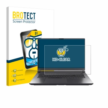 Face avant d’un emballage produit avec le logo de la marque BROTECT. À côté, l’appareil ASUS ROG Strix G18 G815 2025 est repré