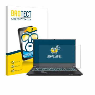 Face avant d’un emballage produit avec le logo de la marque BROTECT. À côté, l’appareil Gigabyte G5 2024 est représenté avec l