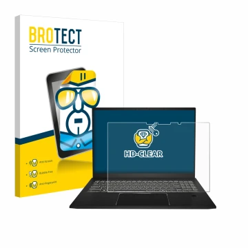 Face avant d’un emballage produit avec le logo de la marque BROTECT. À côté, l’appareil MSI Summit A16 AI+ est représenté avec