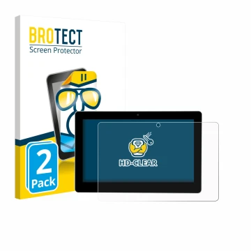 Face avant d’un emballage produit avec le logo de la marque BROTECT. À côté, l’appareil Victron Energy GX Touch 70 Flush est r