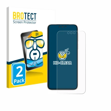 Face avant d’un emballage produit avec le logo de la marque BROTECT. À côté, l’appareil Huawei Mate 80 Pro est représenté avec