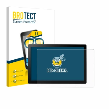 Face avant d’un emballage produit avec le logo de la marque BROTECT. À côté, l’appareil Wacom Cintiq 16 DTK168 2025 est représ