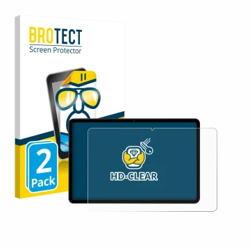 Face avant d’un emballage produit avec le logo de la marque BROTECT. À côté, l’appareil Xiaomi Poco Pad M1 est représenté avec