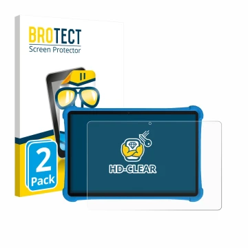 Face avant d’un emballage produit avec le logo de la marque BROTECT. À côté, l’appareil Alldocube iPlay 70 SE est représenté a