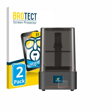 Face avant d’un emballage produit avec le logo de la marque BROTECT. À côté, l’appareil Anycubic Photon Mono 4 est représenté 