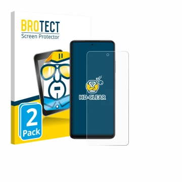 Face avant d’un emballage produit avec le logo de la marque BROTECT. À côté, l’appareil Oppo K13x est représenté avec la prote