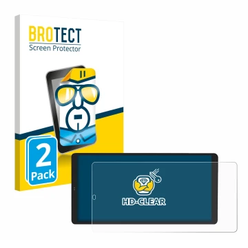 Face avant d’un emballage produit avec le logo de la marque BROTECT. À côté, l’appareil Shelly Wall Display X2 est représenté 